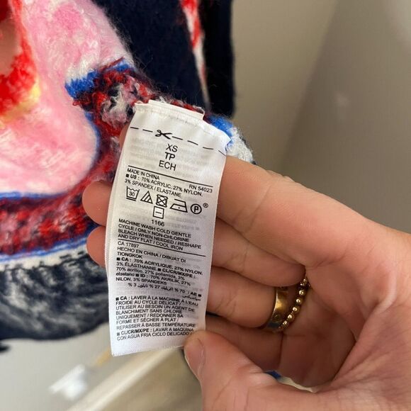 Old Navy Womens  Multicolor Knit Nordic Print Open Front Cardigan Sweater XS - Picture 7 of 8